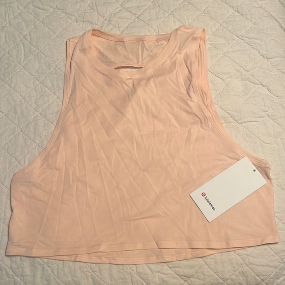 Lululemon Pink Cut Back Crop Tank - Picture 1 of 5